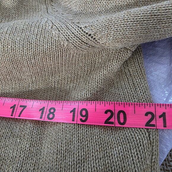 Karen Scott Cotton Hardware Henley Sweater color tan sz S - Picture 9 of 10